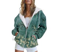 Gyaimxfu Sweatjacke Damen Oversize Retrodruck Sweatshirt Jacke Mit Kapuze - Baumwoll Zipper Hoodie Kapuzenjacke Langarm Sweatshirt Sport Style Casual Kapuzenpullover Mit Reißverschluss