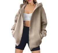 Gyaimxfu Sweatjacke Damen Oversize Sommer Sweatshirt Jacke Mit Kapuze - Baumwoll Zipper Hoodie Kapuzenjacke Langarm Sweatshirt Sport Style Casual Kapuzenpullover Mit Reißverschluss
