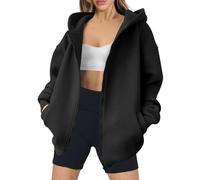 Gyaimxfu Sweatjacke Damen Oversize Sommer Sweatshirt Jacke Mit Kapuze - Baumwoll Zipper Hoodie Kapuzenjacke Langarm Sweatshirt Sport Style Casual Kapuzenpullover Mit Reißverschluss