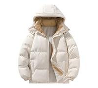 Gyaimxfu Winterjacke Damen mit Kapuze Warm Steppjacke Winter Outdoor Kapuzejacke Baumwolle Puffer Jacke Loose Daunenjacke Frauen Wattierte Jacke Übergangsjacke