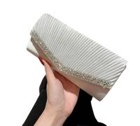 Gyios Handtasche Frauen Abend Clutch -Taschen Elegante Luxus Weibliche Hochzeitsbalken -Party Damen Kettenwechseltaschen-Silber A