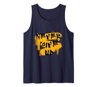 Gym Culture Never Give Up Heather Grey Graphic Tank Top, Herren, Marineblau, XL