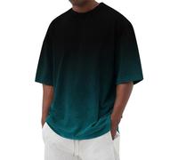 Gym Shirt Herren Tages Deal Herren T Shirt Herren T-Shirt Funky Casual Kurzarm Rotes T-Shirt Herren Modisches Shirt Bedrucken Lässig Uv Shirt Personalisierte Tshirt(1-Cyan,XL)