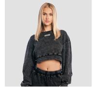 GymBeam Aura Cropped Sweatshirt für Frauen in Washed Black S