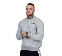 GymBeam Pullover Herren regular Langarm ohne Kapuze Basic Grau 1 St