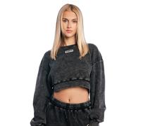 GymBeam Aura Cropped Sweatshirt für Frauen in Washed Black S