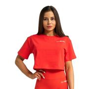 GymBeam T-Shirt Damen cropped loose Kurzarm mit Rundhalsausschnitt Hot Red 1 St