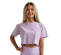 GymBeam T-Shirt Damen cropped loose Kurzarm mit Rundhalsausschnitt Lavender 1 St