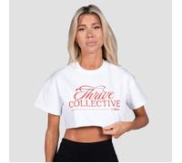 GymBeam Thrive Cropped T-Shirt für Frauen in White S
