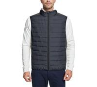 GymBrave Herren Steppweste Outdoor Leicht Gefütterte Hybrid Sportwesten mit Stehkragen Warme Outdoorwesten 4 Taschen für Männer Laufen Golf Wandern Reisen Dunkelgrau L
