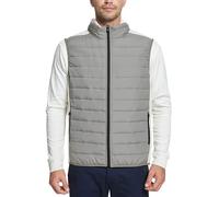 GymBrave Herren Steppweste Outdoor Leicht Gefütterte Hybrid Sportwesten mit Stehkragen Warme Outdoorwesten 4 Taschen für Männer Laufen Golf Wandern Reisen Hellgrau L