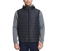 GymBrave Herren Steppweste Outdoor Leicht Gefütterte Hybrid Sportwesten mit Stehkragen Warme Outdoorwesten 4 Taschen für Männer Laufen Golf Wandern Reisen Schwarz M