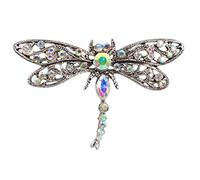 Gyn&Joy Aurora Borealis Kristall Strass Insekt Libelle Brosche Pin Metall Kristall Strass