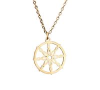 GZHENGZG Damen Schmuck Halskette, Mama Halsketten für Männer und Frauen, Dharma Rad, Buddhismus Anhänger, Yoga Halskette, Bohemia Schmuck Geschenk Geschenk