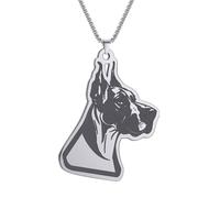 GZHENGZG Herren Halskette, Damen Schmuck Deutsche Dogge Anhänger Halskette für Frauen Männer Schmuck Accessoires Niedliche Halskette Halskette Geburtstagsgeschenke Geschenk