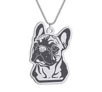 GZHENGZG Herren Halskette, Damen Schmuck Französische Bulldogge Cartoon Halskette Anhänger Unikat Schmuck Tier Charme Geburtstagsparty Kette Choker Geschenk