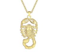 GZHENGZG Herren Halskette, Damen Schmuck Gold Skorpion Anhänger Halskette für Männer Frauen Sternzeichen Skorpion Charm Kette Hip Hop Schmuck Geschenk Geschenk