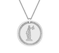 GZHENGZG Herren Halskette, Damen Schmuck Herren Halskette Themis Titanin des göttlichen Gesetzes und der Ordnung Anhänger Frauen Runde Amulett Schutz Beste Freundin Schmuck Geschenk