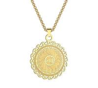 GZHENGZG Herren Halskette, Damen Schmuck Muslim Arabisch Allah Anhänger Halskette für Männer Frauen Ramadan Amulett Scheibe Charm Kette Schmuck Geschenk