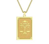 GZHENGZG Herren Halskette, Damen Schmuck Sternzeichen Waage Anhänger Halskette für Frauen Männer 12 Konstellation Schmuck Choker Charm Kette Geburtstagsgeschenk Weibliches Halsband Geschenk