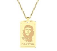 GZHENGZG Herren Halskette, Damenschmuck Vintage The Ernesto Che Guevara Anhänger Halskette für Männer Frauen Brieftasche Porträt Einsatz Karte Charm Choker Kette Schmuck Geschenk Geschenk