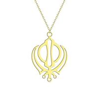 GZHENGZG Herren Halskette, Damenschmuck Zierliche Khanda Anhänger Halskette für Frauen Mädchen Hohle Geometrische Blume Charm Halskette Amulett Schmuck Kragen Geschenk