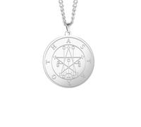 GZHENGZG Herren Halsketten und Damenschmuck 12Apara Herren Halskette mit Anhänger, starke kraftvolle Halskette Astaroth, Kleiner Hallenschlüssel, Kabbala Siegel, Amulett Geschenk