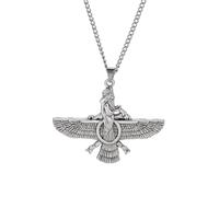 GZHENGZG Herren Halsketten und Damenschmuck Ahura Mazda Halskette Für Mann Persisches Reich Zoroastrismus Schmuck Sheikah Auge Symbol Anhänger Amulett Geschenk
