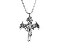 GZHENGZG Herren Halsketten und Damenschmuck Batgirl Anhänger Halskette für Männer und Frauen, Gothic Hip Hop, Trendiger Cosplay Party Schmuck, Modisches Geschenk