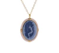 GZHENGZG Herren Halsketten und Damenschmuck Elf Fairy Cameo Anhänger Halskette für Damen, Eleganter Modeschmuck, Geschenk für Mädchen Geschenk