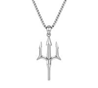 GZHENGZG Herren Halsketten und Damenschmuck Herren Retro Poseidon Dreizack Anhänger Harpune HalskettePunk Trend Casual Schmuck Geschenk