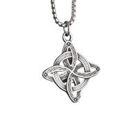 GZHENGZG Herren Halsketten und Damenschmuck Hexerei keltische Hexenknoten Anhänger Halskette für Männer und Frauen, Schutz Glück Amulett, Vintage Schmuck, irisches Geschenk