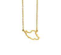 GZHENGZG Herren Halsketten und Damenschmuck Klein ize Anhänger für Iran, Halskette mit Anhänger, Schmuck für Mädchen, ilver/Gold Farbe, iranische Halsketten Geschenk