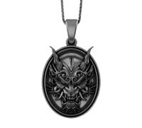GZHENGZG Herren Halsketten und Damenschmuck Maske Anhänger Halskette für Männer Oni Punk Persönlichkeit Schmuck Geschenke Geschenk