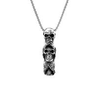 GZHENGZG Herren Halsketten und Damenschmuck Vintage Halskette für Männer Punk Hip Hop Skelett Anhänger Biker Amulett Gothic Modeschmuck Geschenk Geschenk