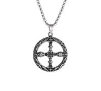 GZHENGZG Herren Halsketten und Damenschmuck Vintage keltische Knoten Kreuz Halskette für Männer und Frauen, nordische Rune, Sonnenrad Amulett, Schmuck Geschenk Geschenk Geschenk