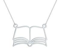 GZHENGZG Herren Haustier Halskette, Damen Schmuck Bücher Halskette Lesen Liebhaber Halskette Bücherwurm Lieblingsbücher Anhänger Schmuck für Männer und Frauen Geschenk