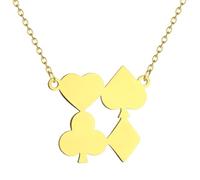 GZHENGZG Herren Haustier Halskette, Damen Schmuck Poker Karte Ass von Pik Anhänger Kette Halskette Für Frauen Männer Spielkarten Schmuck Geschenk
