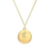 GZHENGZG Herren Haustier Halskette und Damenschmuck 2020 Vintage Antike Münzanhänger Halskette Für Frauen Unisex Ten Cents Münze Geist Meer Ngoreru Elizabeth Isle Frau Geschenk