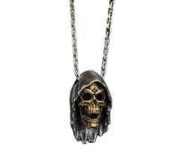 GZHENGZG Herren Retro Halskette Onlysda Charms Pendentif Gold Totenkopf Anhänger Halskette Herrenmode Biker Punk Kette Schmuck Antikes Geschenk