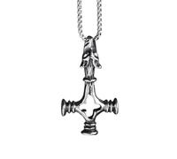 GZHENGZG Herren Retro Halskette Retro Einfache Nordic Wikinger Wolf Kreuz Amulett Anhänger Halskette Schmuck Geschenk Geschenk