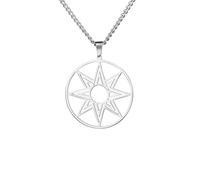 GZHENGZG Herrenhalsketten und Damenschmuck Große Oktagramm Halskette 8 Punkt Ishtar Innana Stern Venus Stern Charm Anhänger Hellenic Halskette Geschenk