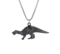 GZHENGZG Herrenhalsketten und Damenschmuck Retro Jurassic Dinosaurier Tyrannosauru Rex Carcharodontosauru Tier Anhänger Halskette Männer Junge Punk Trend Casual Schmuck Geschenk