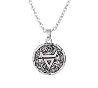 GZHENGZG Herrenhalsketten und Damenschmuck Vintage Silberfarbe Veles Symbol Anhänger Halskette für Mann Volos Weles Slawischer Reichtum Talisman Herrenschmuck Geschenk