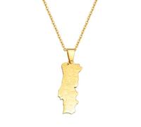 GZHENGZG Herrenhalsketten und Damenschmuck von Portugal mit Städtenamen Halskette mit Anhänger für Frauen, portugiesischer Schmuck für Mädchen, Halsketten, Geschenk