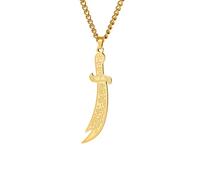 GZHENGZG Imam Ali Zulfiqar Halskette Messer Anhänger Arabische Kalligraphie Männer Amulett Schmuck Muslimischer Schmuck Koran Halsketten von San Judas