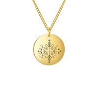 GZHENGZG Voodoo Veve Papa Legba Amulett Anhänger Halskette Schmuck Goldene Hoodoo Talisman Halsketten