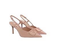 GZHMMAN High Heels Damen Pumps Geschlossenem Zehenbereich Spitze Zehen Slingback Knöchelriemen Schnalle Stilettos,apricot,41