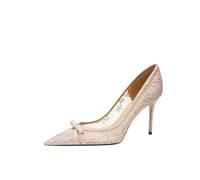 GZHMMAN High Heels Damen Pumps mit Spitzer Spitze Schleife Stiletto für Hochzeit Party 8 cm,Pink(8CM),37