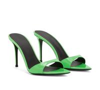 GZHMMAN High Heels Damen Spitzer Zehenbereich Offener Zehenbereich Stiletto Mules Sandalen Slingback Slip On Slipper Schuhe,Green,37